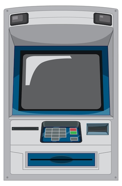 無料ベクター 白い背景で隔離のatm機