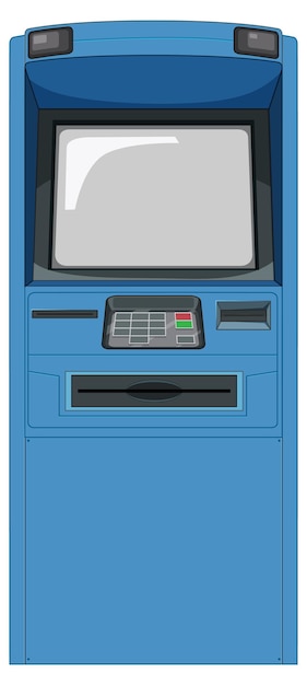 흰색 배경에 고립 된 ATM 기계