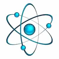 Бесплатное векторное изображение Атом. иллюстрация модели с изолированными электронами и нейтронами