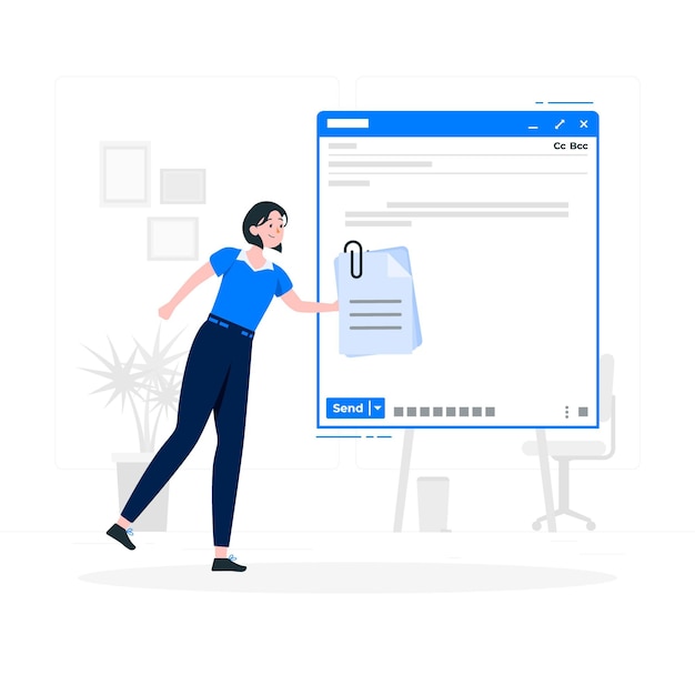 Vettore gratuito illustrazione di concetto di file allegati