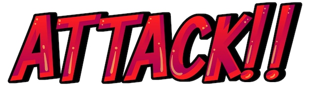 Free vector attack text design on white background