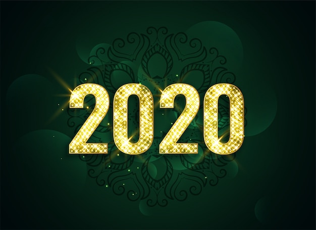 Vettore gratuito attraente felice anno nuovo 2020 sparkle sfondo