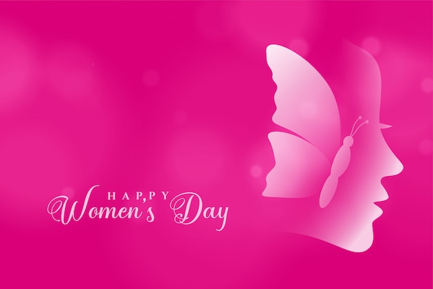매력적인 행복한 여성의 날 핑크 인사말 카드