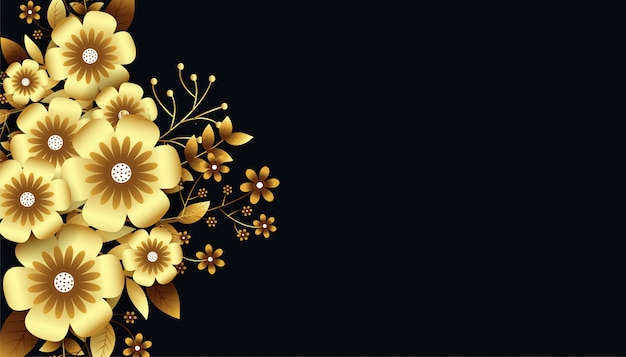 魅力的な豪華な黄金の3 d花の背景