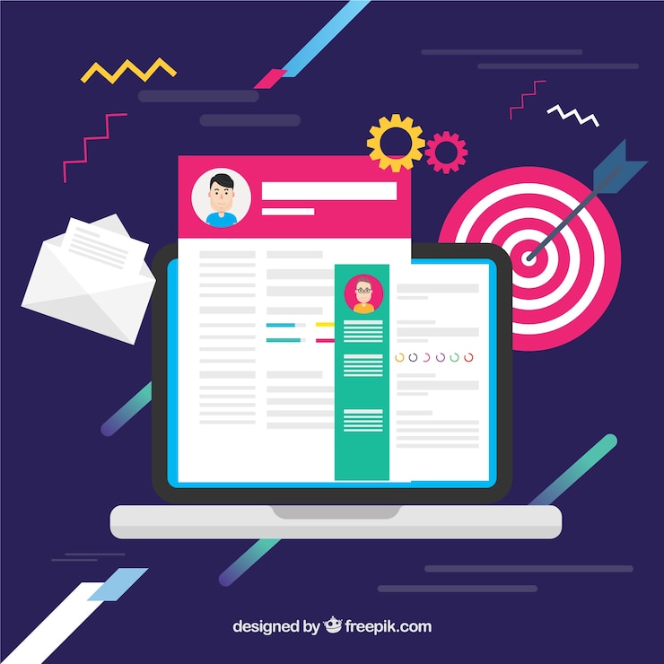 Free Vector attractive online curriculum template