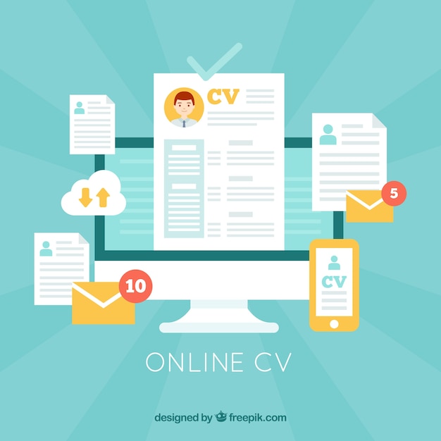 Free vector attractive online curriculum template