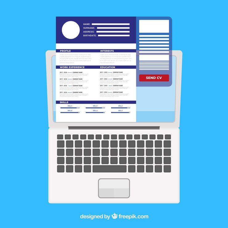 Free Vector attractive online curriculum template