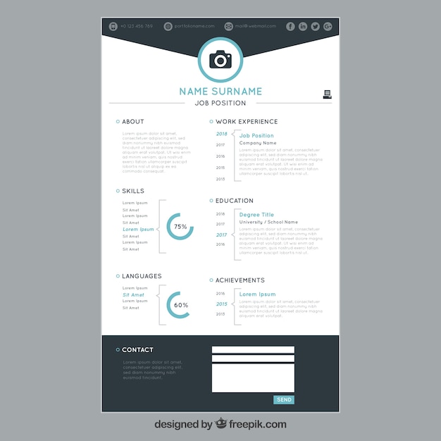 Free vector attractive online curriculum template