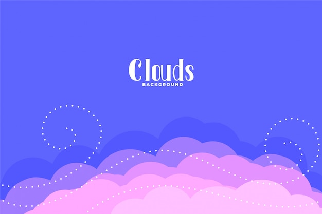 Free vector attractive pastel color clouds purple background