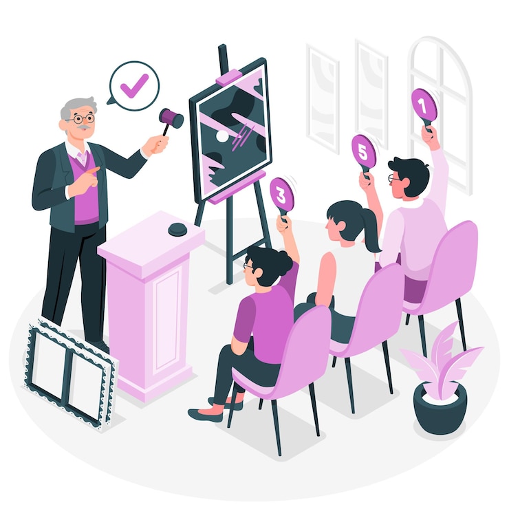 Free Vector auction concept illustration