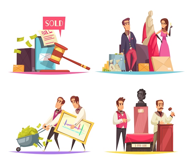 Free vector auction situations design concept