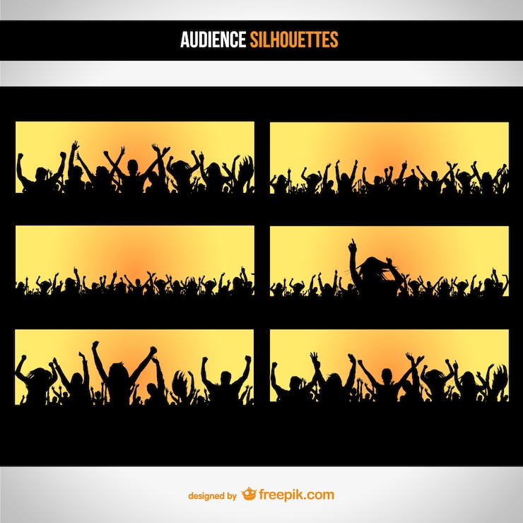 Free Vector audience silhouette set