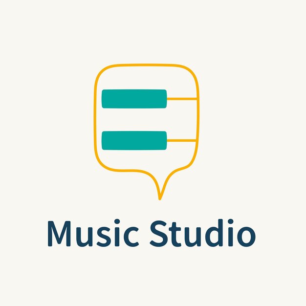 Audiovisual business logo template, branding design vector, music studio text