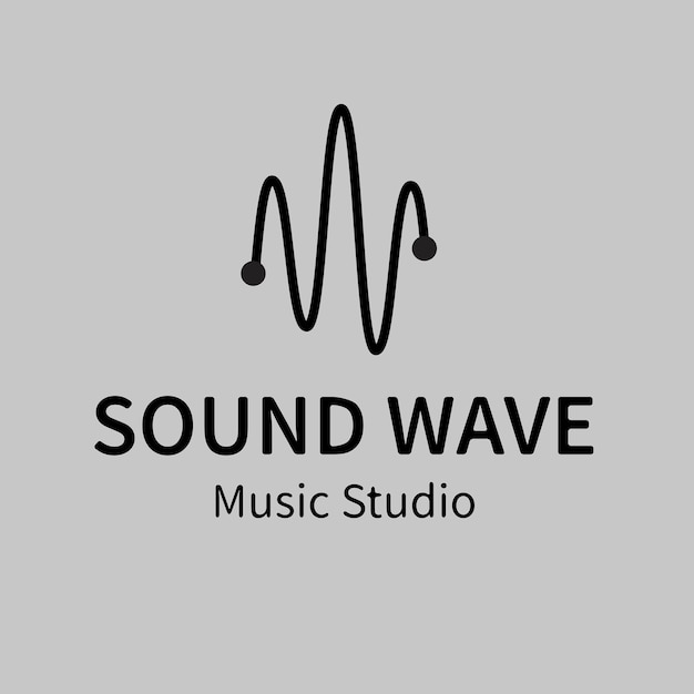Vettore gratuito modello di logo aziendale audiovisivo, vettore di design del marchio, testo dello studio musicale dell'onda sonora