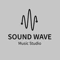 Free vector audiovisual business logo template, branding design vector, sound wave music studio text