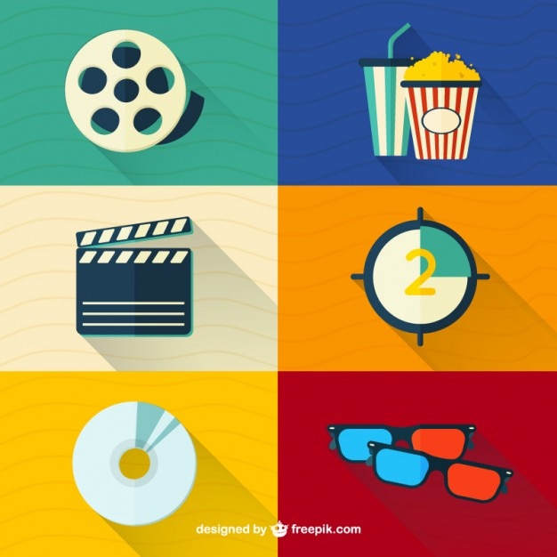 Free Vector audiovisual material in flat design 