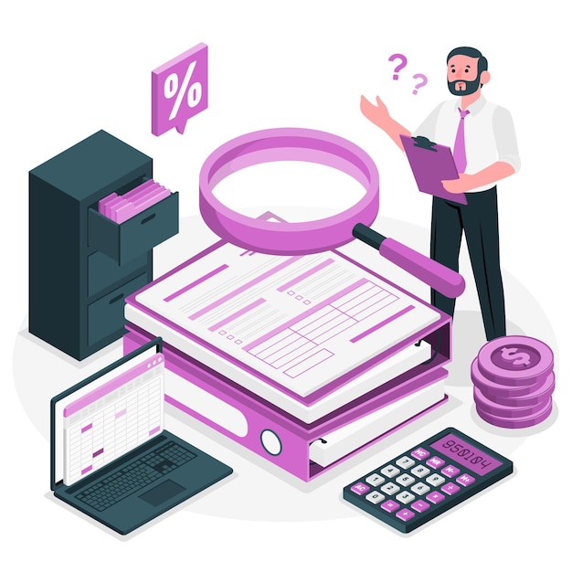 Free vector audit concept illustration