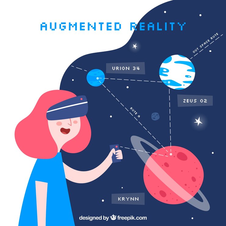 Free Vector augmented reality background in flat style