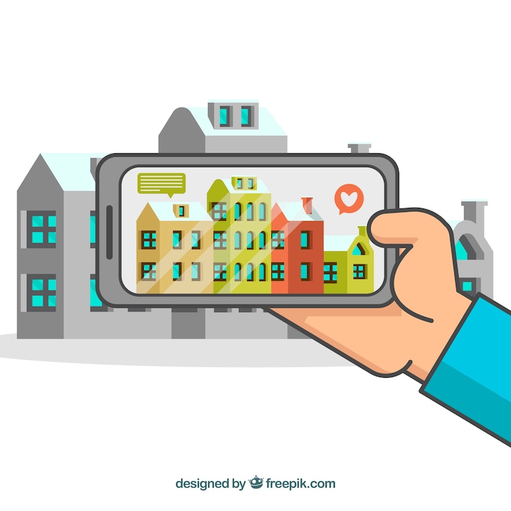 Free Vector augmented reality background in flat style