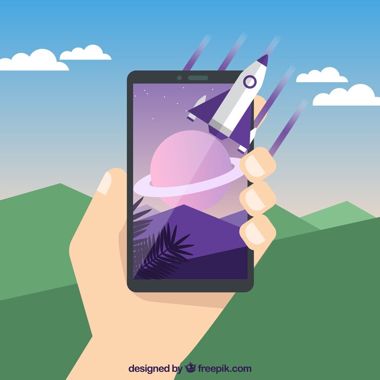 Free Vector augmented reality background in flat style