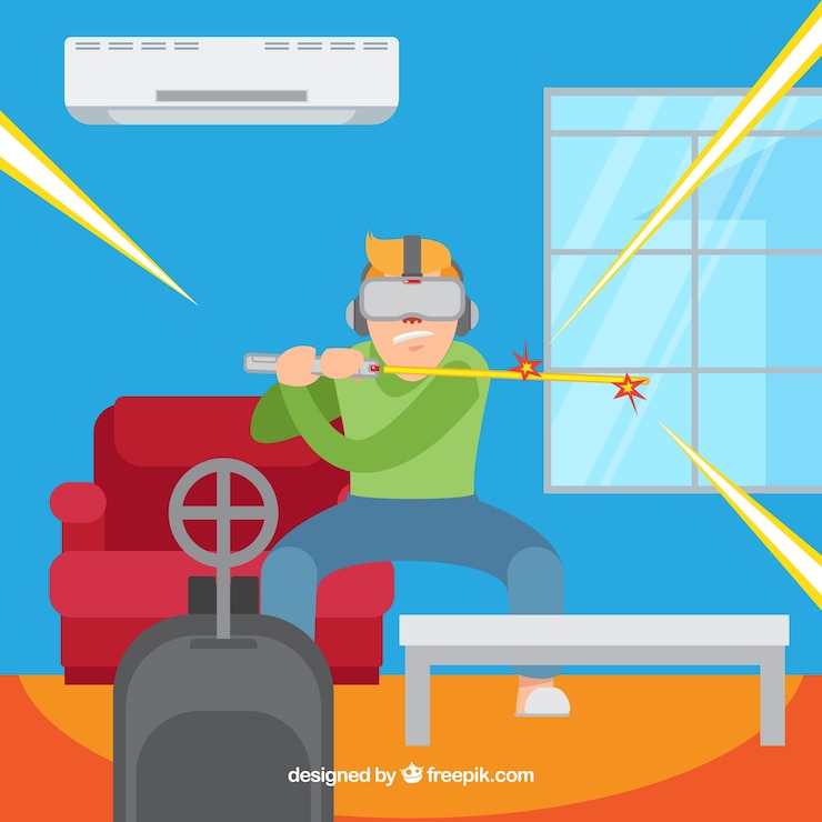 Free Vector augmented reality background in flat style