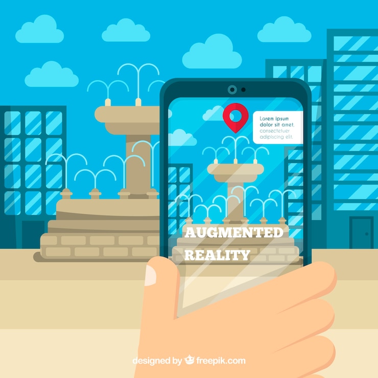 Free Vector augmented reality background in flat style