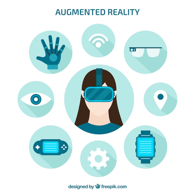 Free Vector augmented reality background in flat style