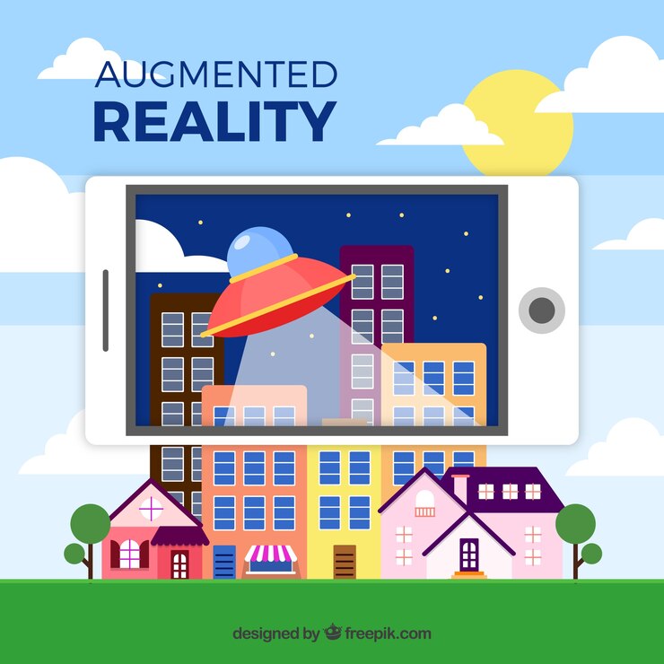 Free Vector augmented reality background in flat style
