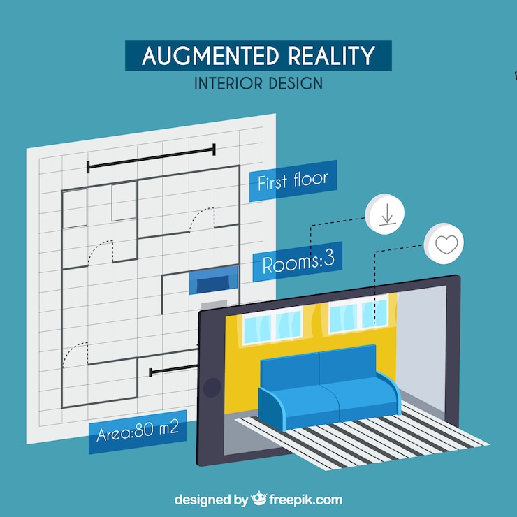 Free Vector augmented reality background in isometric style