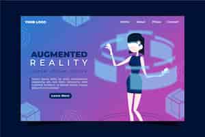 Free vector augmented reality concept - landing page