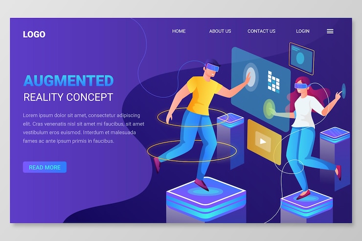 Free Vector augmented reality concept - landing page