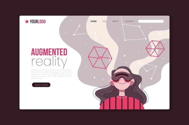 Free vector augmented reality concept - landing page