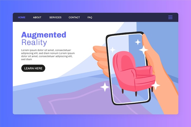 Augmented reality landing page template