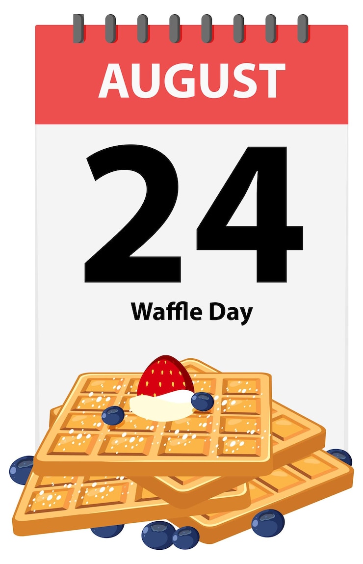 Free Vector august 24 celebrate waffle day