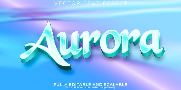 무료 Vector 오로라 텍스트 효과 편집 가능한 오로라 텍스트 스타일