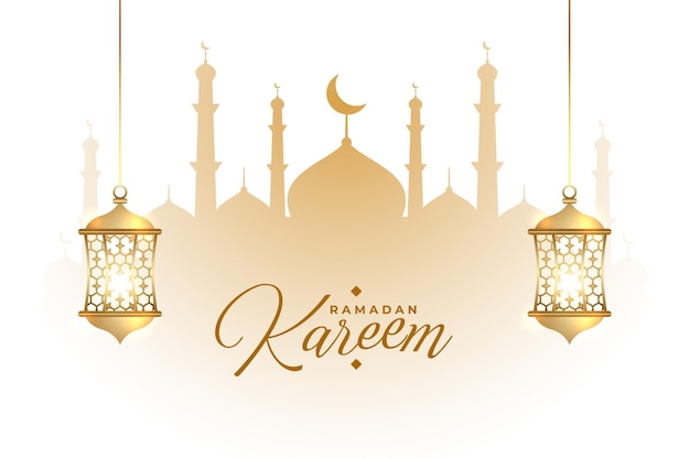 Free vector auspicious ramadan kareem eid festival card design