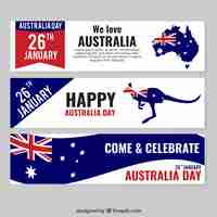 Vettore gratuito australia day banners pacchetto