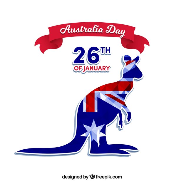Australia day design with kangaroo silhouette