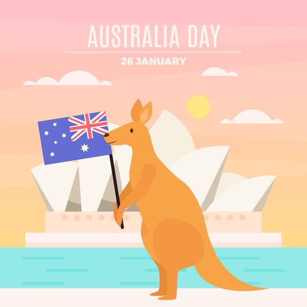 День Австралии в плоском дизайне
