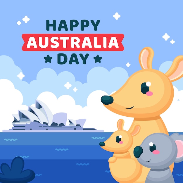 Free vector australia day in flat design