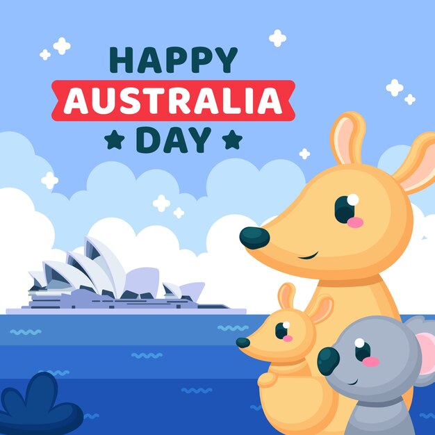 День Австралии в плоском дизайне