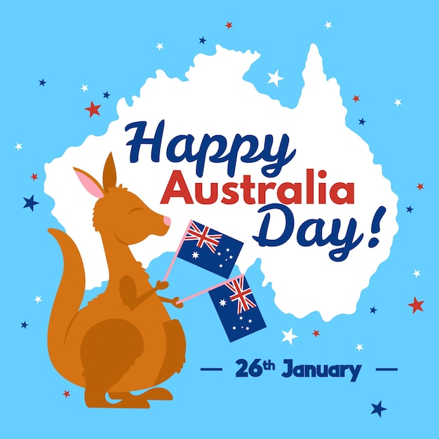 Australia day in flat design