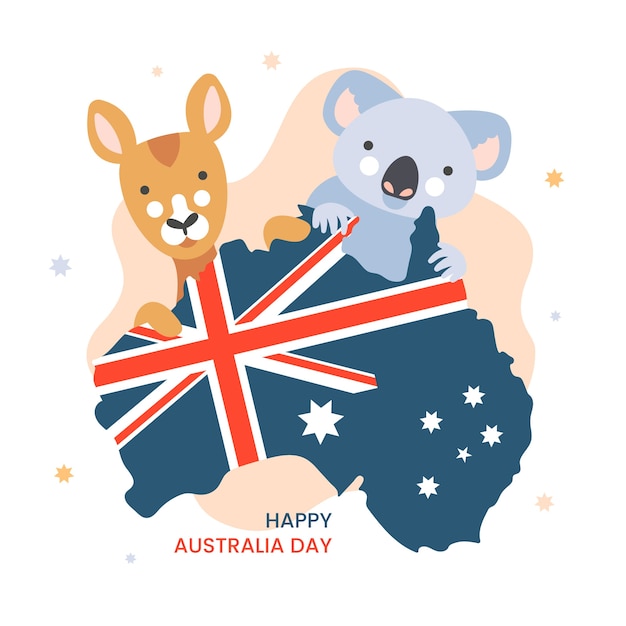 Australia day in flat design