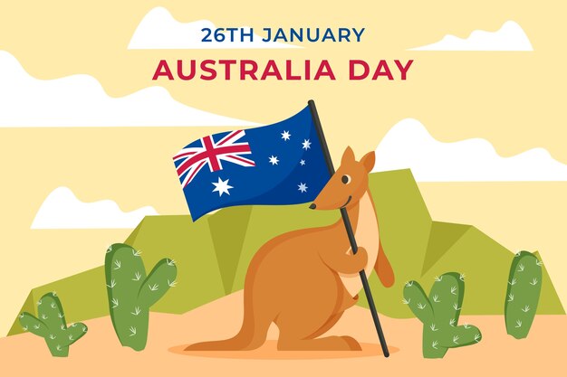 Australia day in flat design