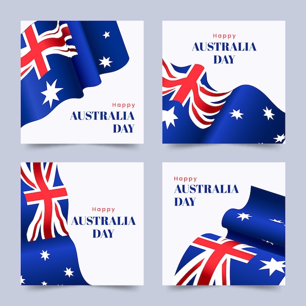 Australia day greeting cards pack