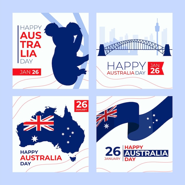 Australia day greeting cards template