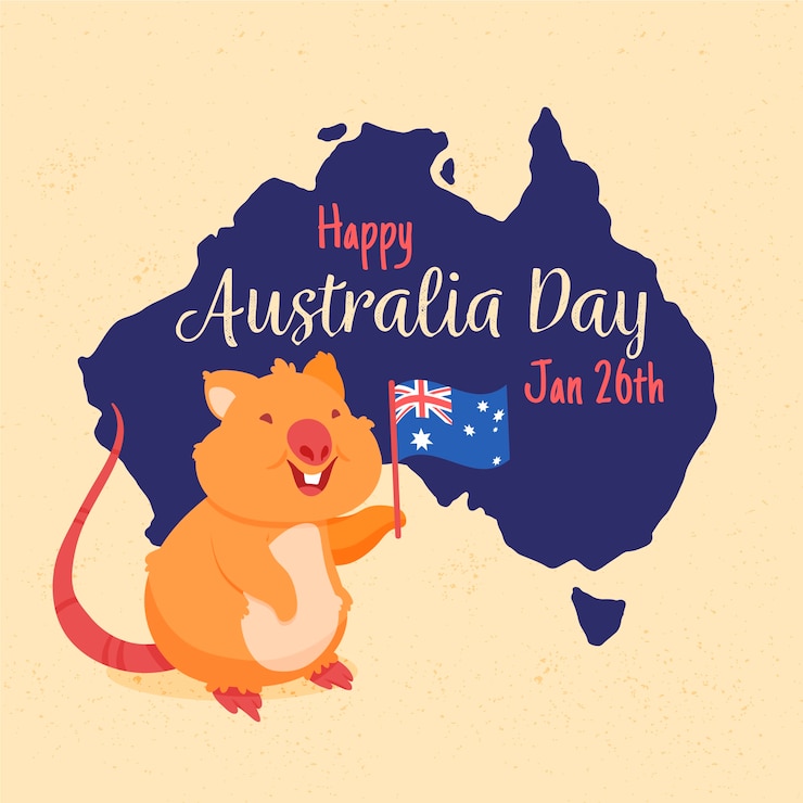 Free Vector australia day hand drawn background