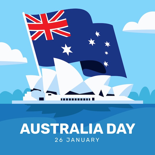 Australia day illustration with flag