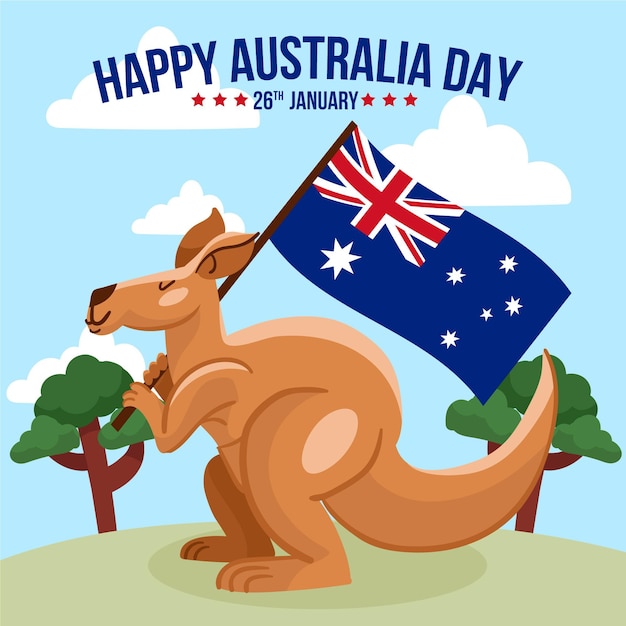 Illustrazione del canguro di giorno dell'australia