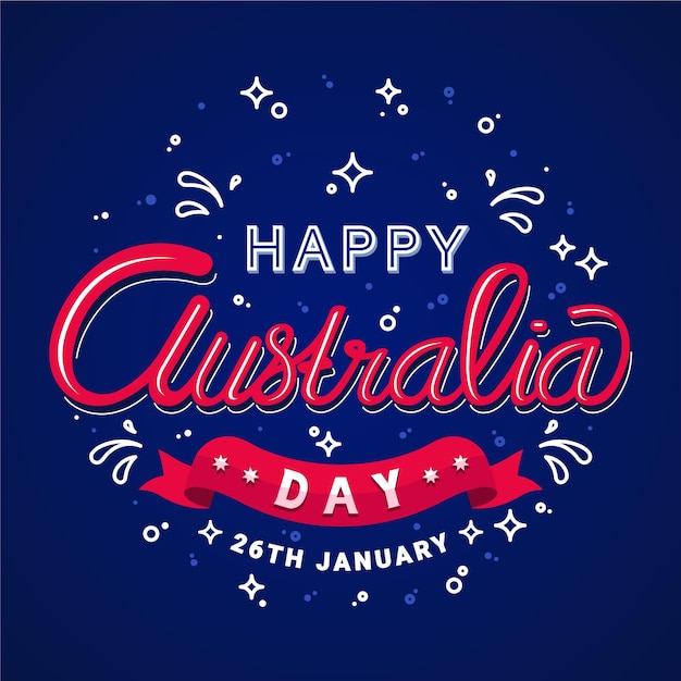 Free vector australia day lettering concept